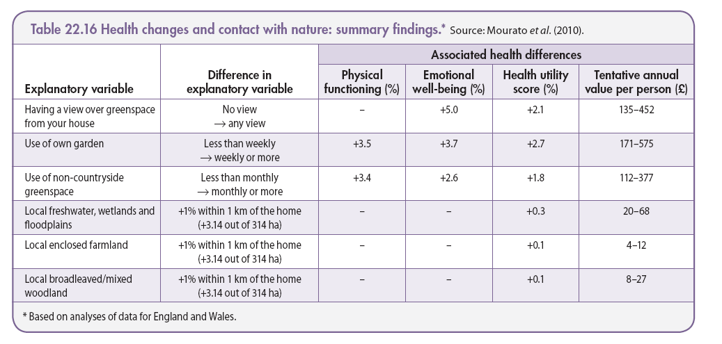 Economic values do not exhaust other values Health changes Health