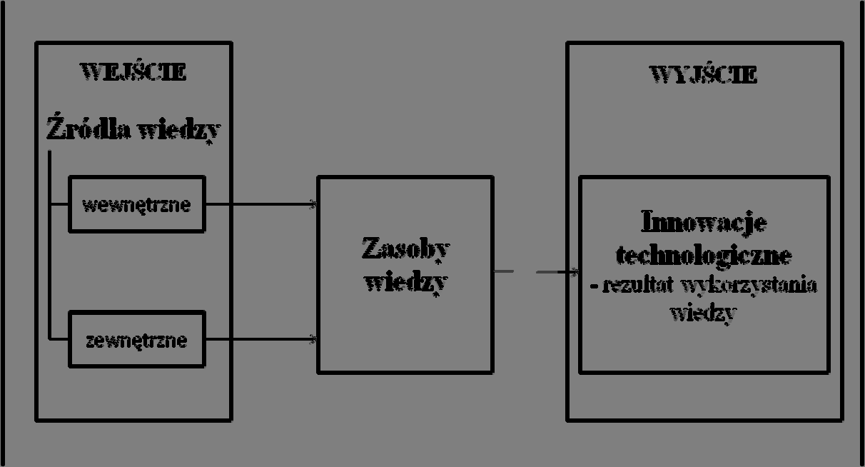 146 Agata Kurzawa-Dobek retyczny opisujący, w jaki sposób wykorzystanie zasobów wiedzy, uwzględniając źródło ich pochodzenia, wpływa na powstawanie innowacji technologicznych. Model (rys.