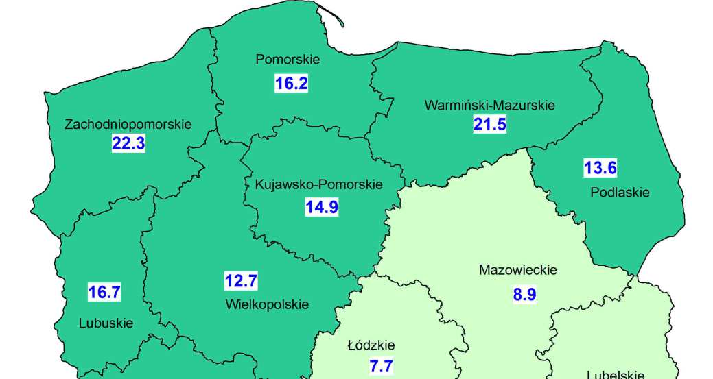 gospodarstwa powyżej 1