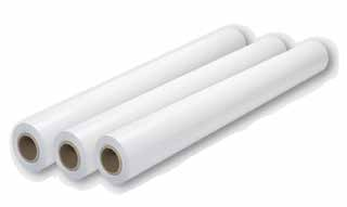 Papier ksero w rolce Biały, bezdrzewny wysokiej jakości papier do kopiowania, do wszystkich dostępnych na rynku wielkoformatowych urządzeń kopiujących.