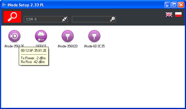 2. Konfiguracja inode Beacon Zainstaluj na PC program do konfiguracji urządzenia inode Setup oraz sterowniki BT4.0.