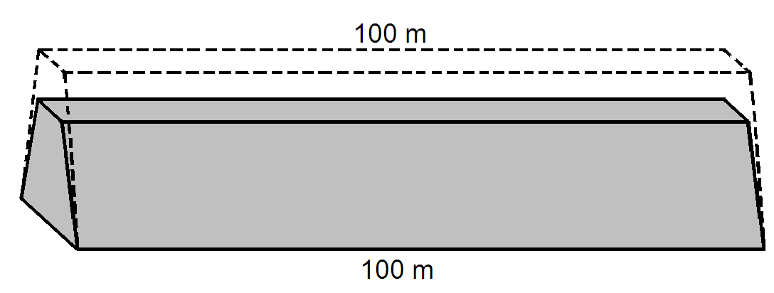 trapezu o podstawach długości 6 m i 16 m oraz wysokości 12 m.