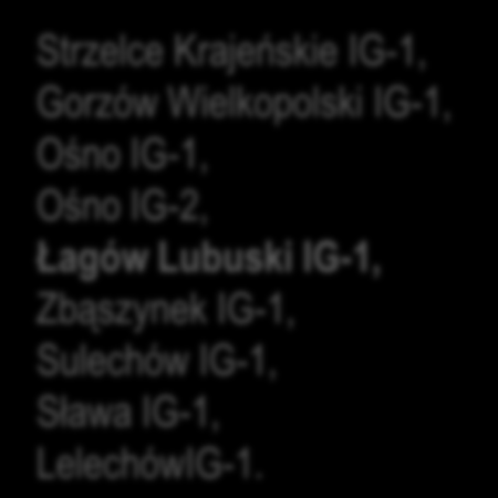 Odwiercone głębokie otwory wiertnicze, w których przeprowadzono szczegółowe badania hydrogeologiczne na terenie województwa lubuskiego