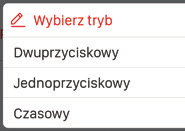 Wybrać przyciski nadajnika, które chcemy zdalnie dopisać do odbiornika. Liczba przycisków jest zależna od wybranego trybu pracy.