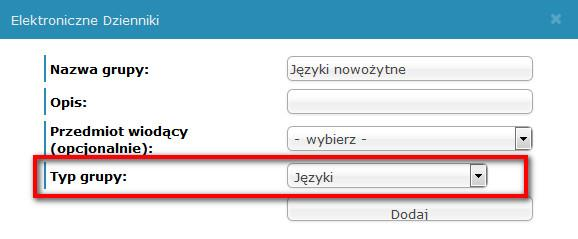 W tym celu administrator szkolny wchodzi w zakładkę: Administracja-> Przedmioty ->