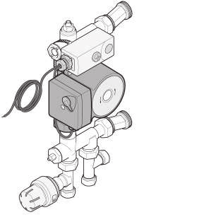 6. Zestawy mieszająco-pompowe Zestaw mieszający Uponor RS2 Zestaw przyłączeniowy Termostat pokojowy Uponor RF 230 Zespół mieszająco-pompowy dla ogrzewania podłogowego dla pojedynczych pomieszczeń,