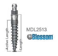 Długość* 10mm MDL średnica 2,5 mm BLOSSOM* z powłoką OSSEAN MDL2510 11.