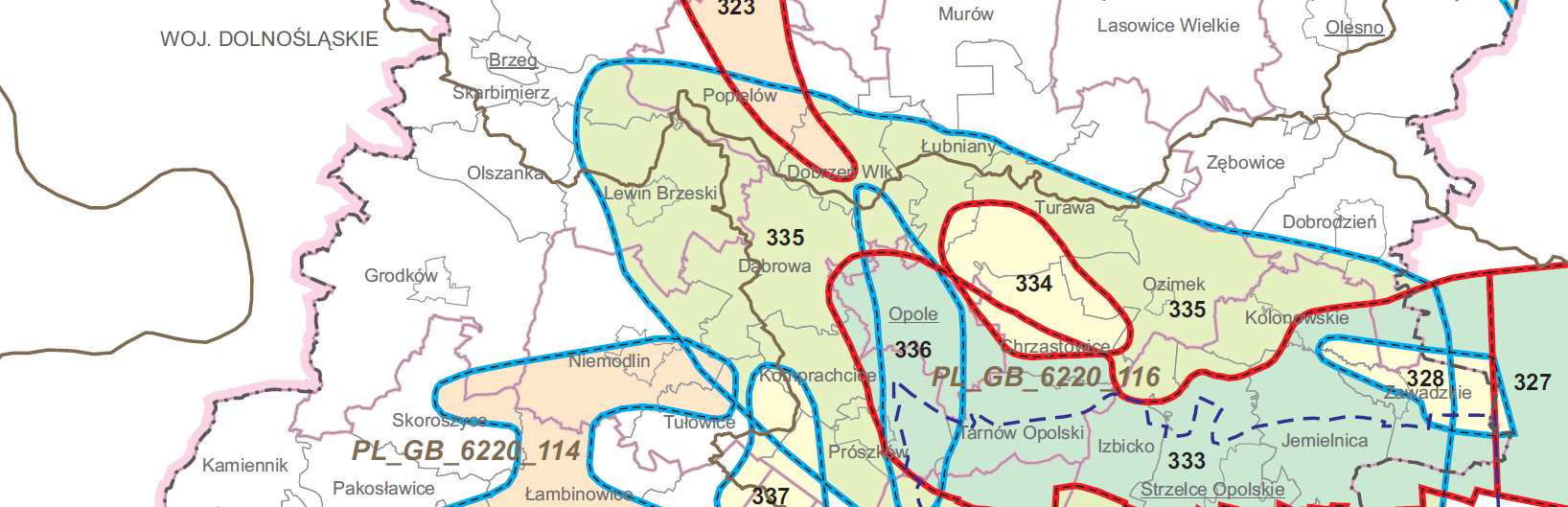 przez Państwowy Instytut Geologiczny wykazały, że w obrębie województwa opolskiego, w