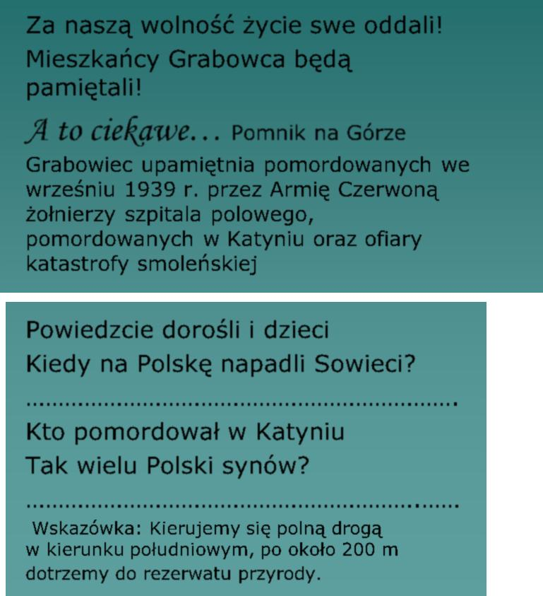 oraz ofiary katastrofy smoleńskiej Wskazówka: Wracamy do drogi głównej.