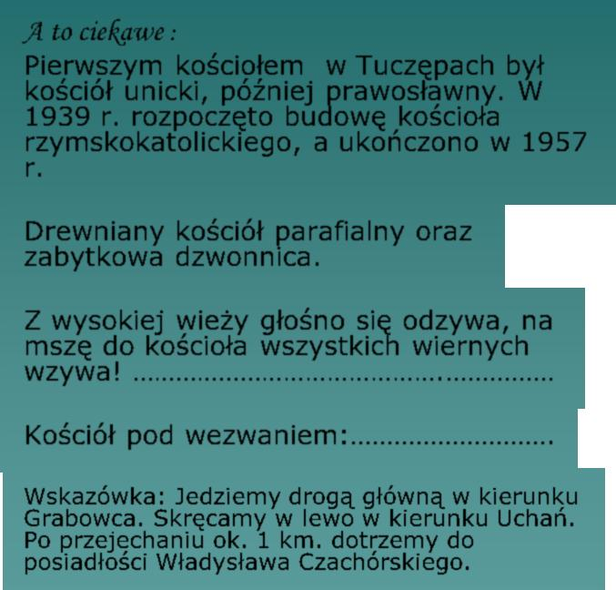 Kościół i dzwonnica w Tuczępach A to ciekawe : Pierwszym