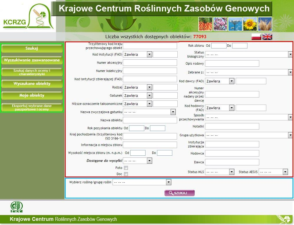 Otwiera stronę umożliwiającą wyszukiwanie obiektów za pomocą wszystkich dostępnych kryteriów.