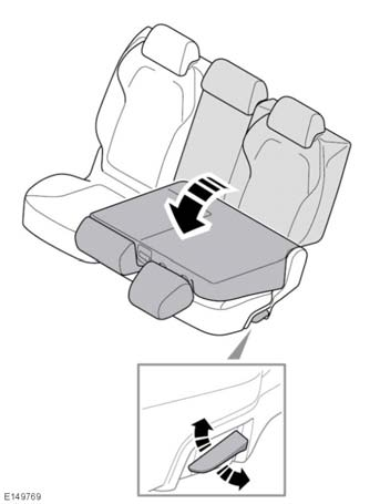 Tylne fotele SKŁADANIE I PODNOSZENIE TYLNYCH SIEDZEŃ Przed rozpoczęciem jazdy należy sprawdzić, czy przewożone w pojeździe przedmioty są prawidłowo zamocowane.