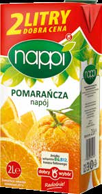 0,79 0 49 z VAT 0,51 Nappi pomarańcza-brzoskwinia, jabłko-wiśnia,