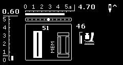 56 Dziurki Dziurka ozdobna Automat do dziurek Nr 3A Dziurka ozdobna Nr 63 Przygotowanie wybrać dziurkę Ekran pokazuje: numer wybranej dziurki Automat do dziurek Nr 3A 1 Programowanie dziurki 1 wyszyć