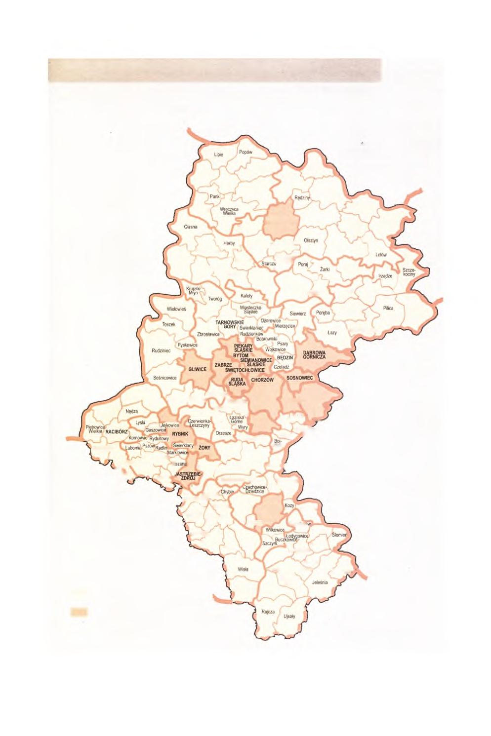 PODZIAŁ ADMINISTRACYJNY WOJEWÓDZTWA ŚLĄSKIEGO W 2000 R.