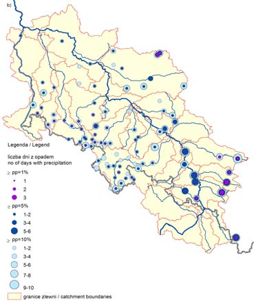 W. Szalińska, I. Otop: Ocena struktury czasowo-przestrzennej opadów 277 a) b) Rys. 4.