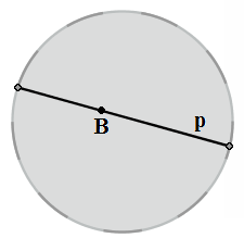 Na tej nowej płaszczyźnie pojęcia pierwotne są określone w następujący sposób: 1. Punkty są to punkty w rozumieniu euklidesowym należące do wnętrza ustalonego koła.