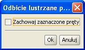 osi obrotu lub odbicia lustrzanego względem wskazanej płaszczyzny, zawsze prostopadłej do płaszczyzny ekranu.