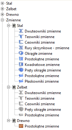 Przekroje elementów Rys. 4.