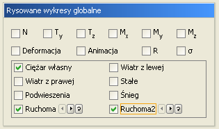 Obciążenia układu rozbicia należy pamiętać, że zarówno grupy multi, jak i grupy obciążeń ruchomych nie będą dostępne w oknie budowania kombinacji (nie mogą wchodzić w skład kombinacji) ani w oknie