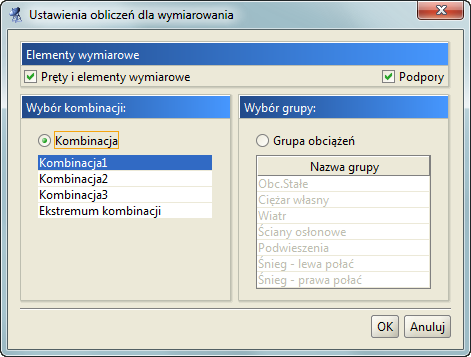 Wymiarowanie zbiorcze wymiarowania użytkownika zostanie ono przeprowadzone dla tej właśnie kombinacji lub sumy grup.