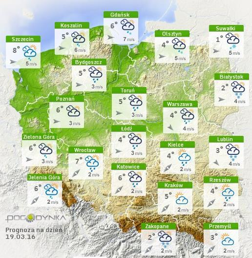 Prognoza pogody na dziś Pogoda na jutro
