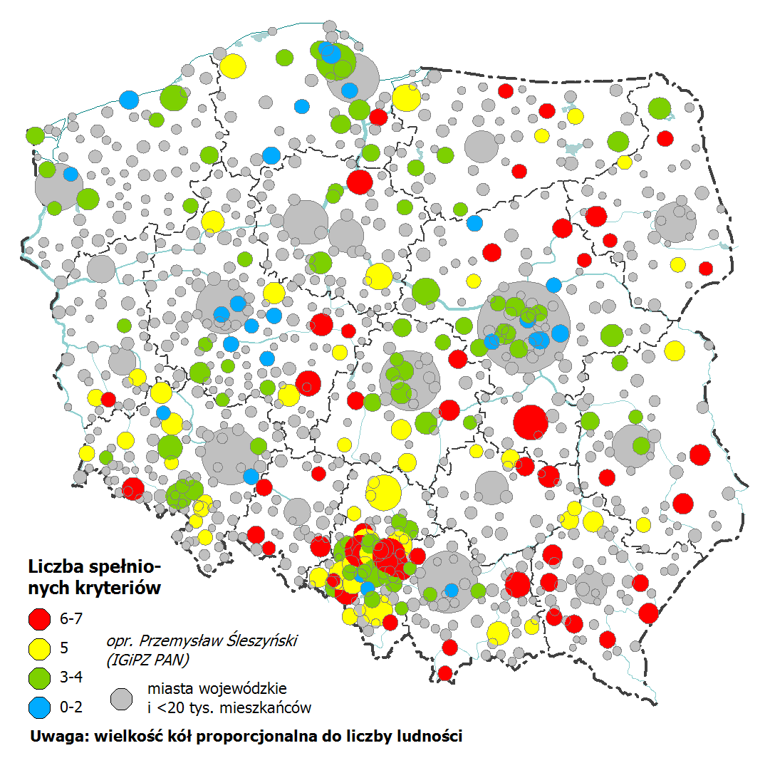 Miasta średnie tracące funkcje społeczno gospodarcze w województwie małopolskim Na etapie prac diagnostycznych nad SOR, w woj.