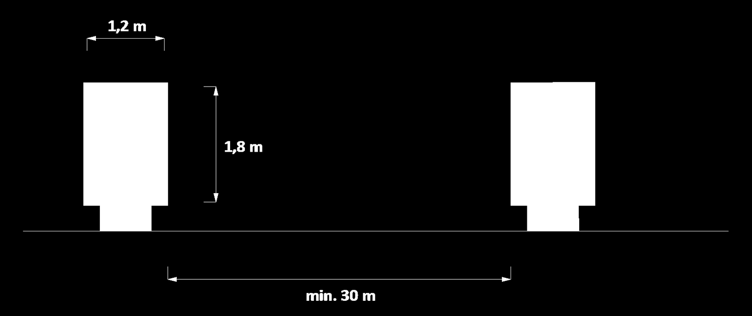 A, B, C, D, E GABLOTA EKSPOZYCYJNA TYPU CLP W MIEJSCACH PUBLICZNYCH WOLNOSTOJĄCE W ODLEGŁOŚCI MINIMUM 30 m POMIĘDZY NIMI STANDARDOWY WYMIAR POWIERZCHNI 1,2 X 1,8 m UJEDNOLICENIE POD WZGLĘDEM FORMY,