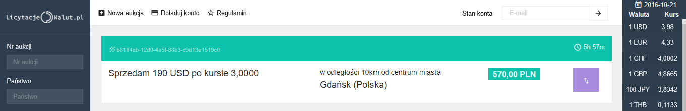 Zostanie wyświetlone okno, w którym należy wpisać kod dostępu do aukcji i potwierdzić usunięcie aukcji wciskając Tak.