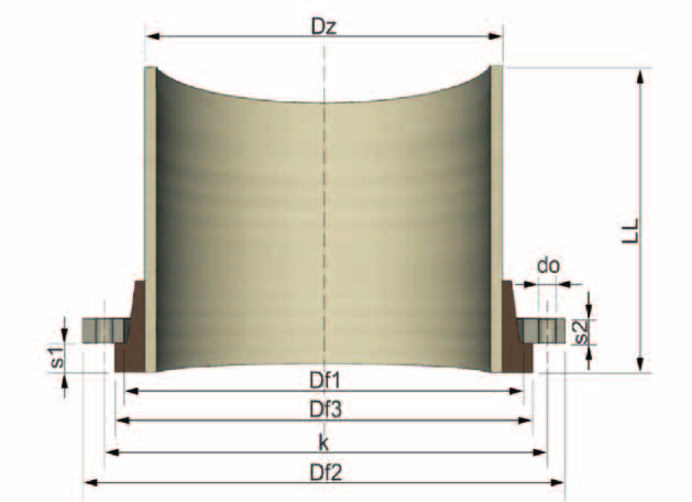 2.13 Króćce kołnierzowe Króćce kołnierzowe luźne FLOWTITE PN6- DN Dane rury PN Dz LL Df1 Df2 Df3 k Dane kołnierza 0 1 135 220 158 180 25 22 20 8 18 M 125 142 1 255 188 2 27 22 22 8 18 M 150 8 190 285