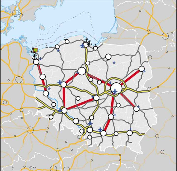 Główne elementy sieci transportowej -