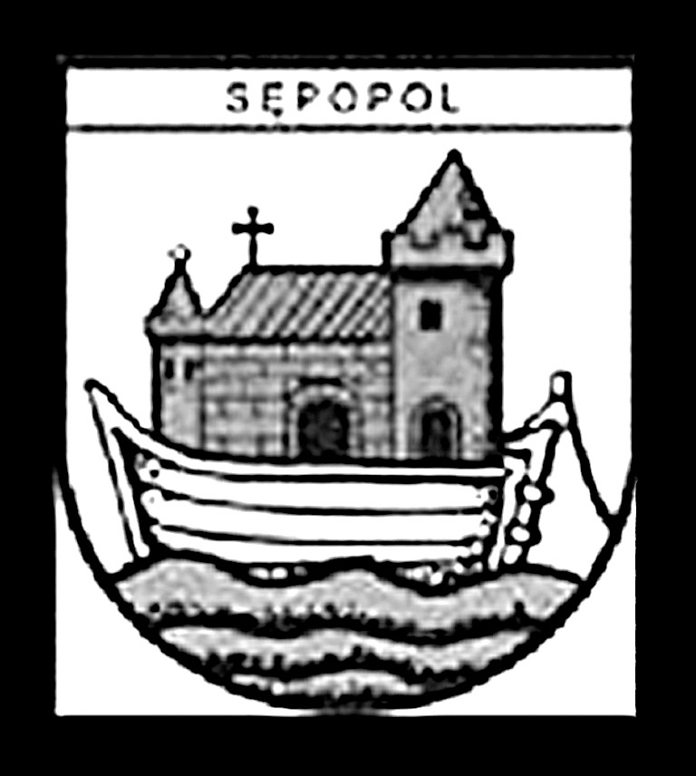 Pieczęcie i herb miasta Sępopola 261 Rysunek dzisiejszego herbu wyraźnie nawiązuje do herbów przedstawionych przez Huppa 78 (Rys. 10 i 11) oraz herbu z pieczęci, umieszonej na dokumencie z 1942 r.