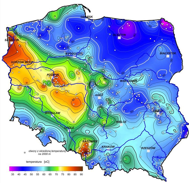 PROJEKT ZAŁOŻEŃ DO ZAOPATRZENIA W CIEPŁO, ENERGIĘ ELEKTRYCZNĄ 5.2.5 Energia geotermalna. Polska znajduje się poza typowymi obszarami wulkanicznymi i podziałami tektonicznymi.