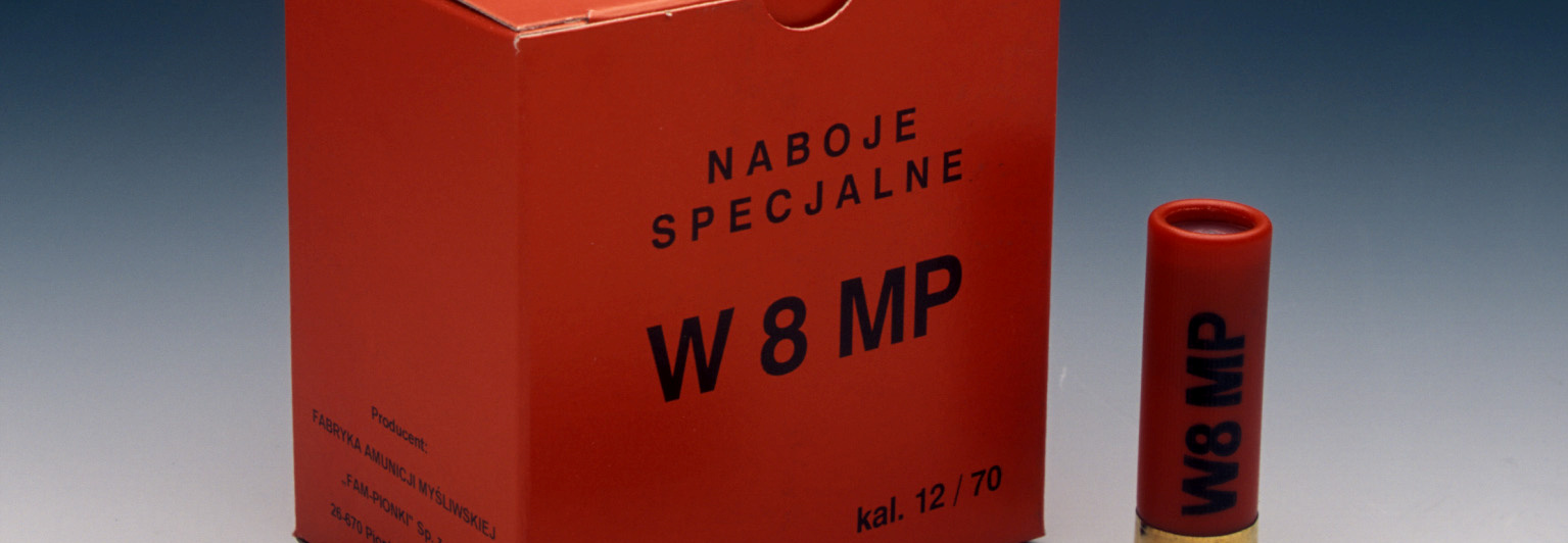 Penetracyjna W 8 MP, LFT- 6,8 Amunicja bojowa o wysokiej energii działania, słuŝy do niszczenia osłon technicznych oraz unieruchamiania pojazdów mechanicznych.