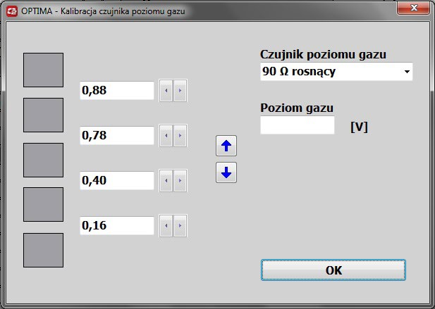 Opis programu diagnostycznego OPTIMA 2.05 2.6. Wybór czujników Rys.7 (wybór czujników) Temp.