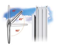 Perfekcyjne rozwiązanie do okien z mikrowentylacją Pozycja 45 idealnie współpracuje z nożycą mikrowentylacji Maco. Ciągła, powolna wymiana powietrza, szczególnie w chłodnych porach roku.
