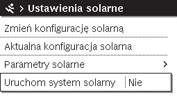 Menu serwisowe Występuje usterka. Nacis. wstecz.... Reset... Kalibracja... 7.1 Ustawienia dla instalacji solarnej Rys.