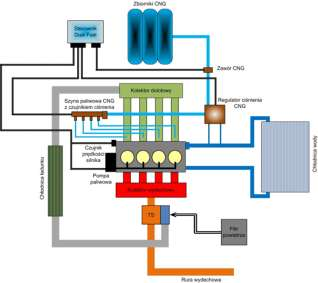 we, sprężony gaz ziemny (Compressed Natural Gas) jest bardzo atrakcyjnym, niekonwencjonalnym paliwem, stosowanym w silnikach o zapłonie iskrowym.