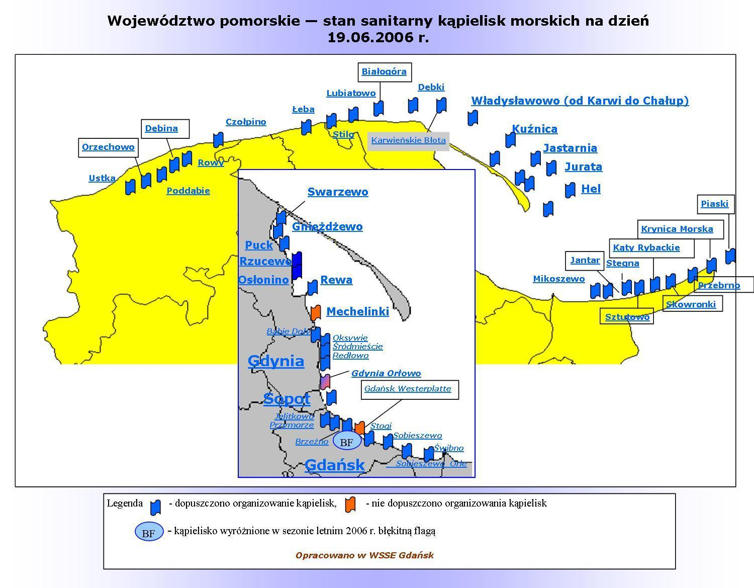 Stan kąpielisk morskich woj.