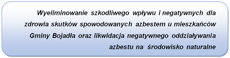 Nadrzędnym długoterminowym celem Programu usuwania azbestu i wyrobów zawierających azbest z terenu Gminy Bojadła na