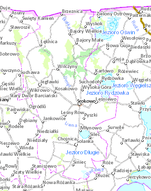 Mapa 3. Układ drogowy gminy Srokowo Źródło: www.geoportal.gov.