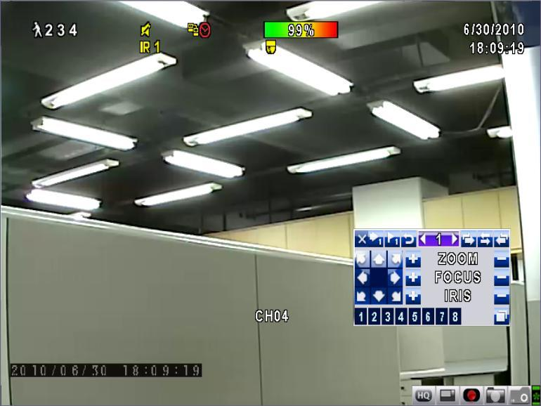 3.7 Tryb sterowania PTZ W trybie podglądu na żywo, ikona PTZ [ ] pojawia się w lewym górnym rogu ekranu.