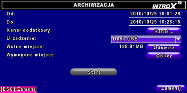 6.2 Archiwizacja Archiwizować można zapis z dowolnie wybranych odcinków czasu. Aby wykonać archiwizację, podłącz nośnik USB do portu na panelu przednim rejestratora.