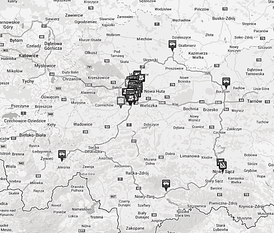 234 Andrzej Dudek a) b) c) d) a) promień = 2 km; b) promień = 8 km; c) promień = 30 km; d)