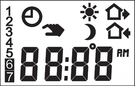 Programowalny termostat pokojowy Waterline typ WLCT3 J Wyświetlacz G H Pierwsze uruchomienie termostatu programowalnego K I Przyciski G: H: I: Tryb automatyczny Tryb ręczny Godzina i temperatura J: