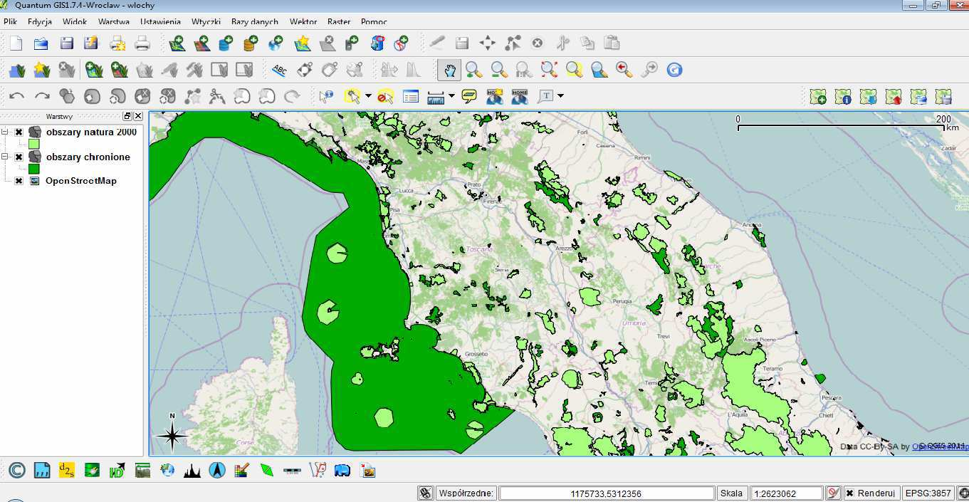 Rysunek 12: Odpowiedź serwera WFS, Geoportale Nazionale. [źródło: http:// www.pcn.minambiente.
