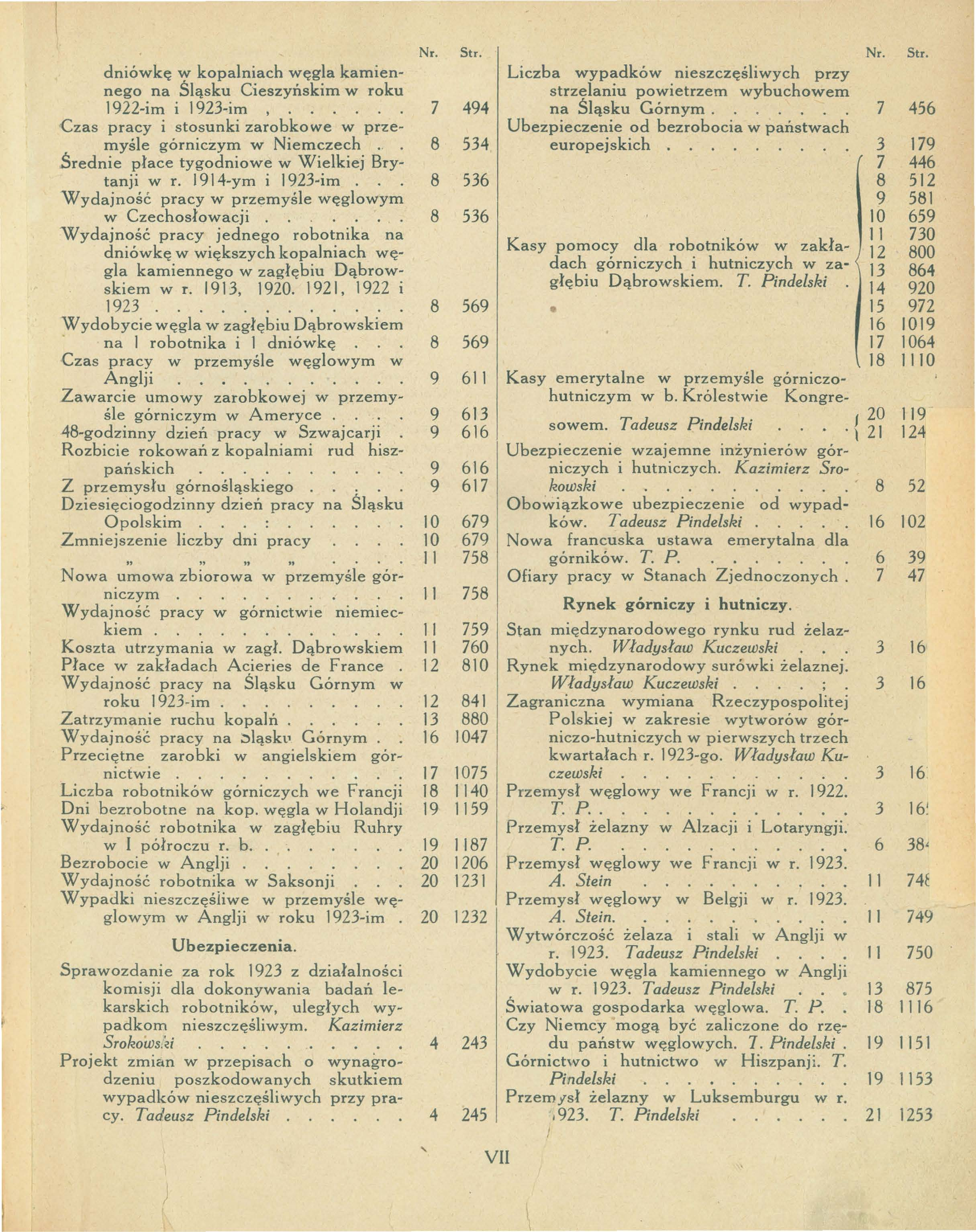 dniówkę w kopaniach węga kamiennego na Śąsku Cieszyńskim w roku -im i -im, Czas pracy i stosunki zarobkowe w przemyśe górniczym w Niemczech...Średnie płace tygodniowe w Wiekiej Brytanji w r.