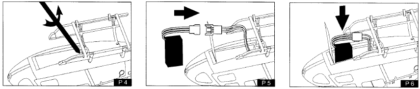 3. Połóż baterię pionowo w pojemniku na baterie (P6). 4. Zamknij pokrywę pojemnika i dokręć śrubkę. 4.4 Ładowanie baterii 1. Połącz wtyczkę transformatora z ładowarką.