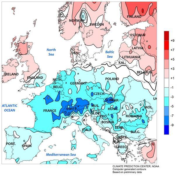 Strona 6 z 8 Obecność pokrywy śnieżnej w Europie według