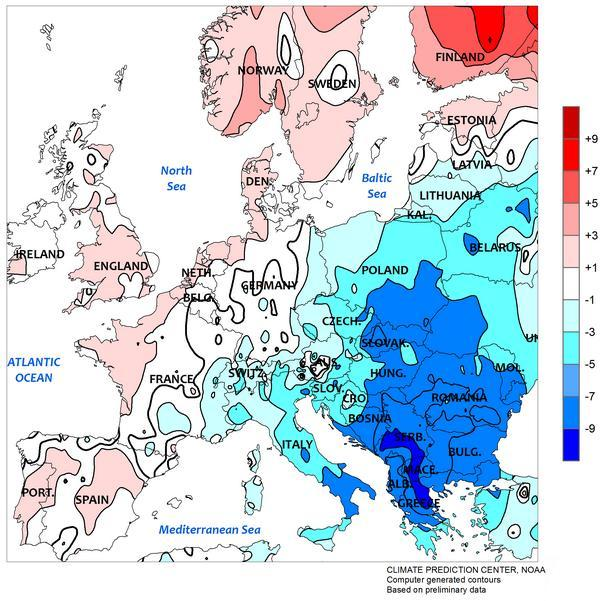 Strona 3 z 5 Obecność pokrywy śnieżnej w Europie według